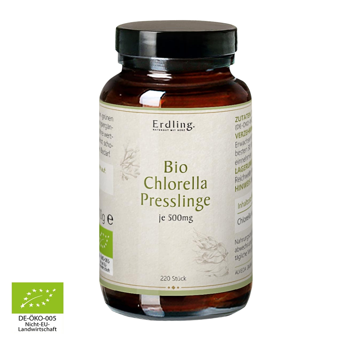 Vegan BIO Chlorella Presslinge 100% biologisch angebaut